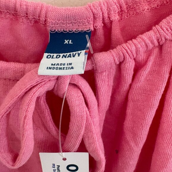 Old Navy Sleeveless Linen Blend Smocked Tank Top Sparkle Berry Pink Size XL NEW - Picture 5 of 6